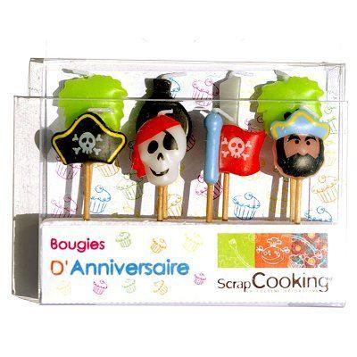 Bougies à piquer - Pirates - Lot de 8