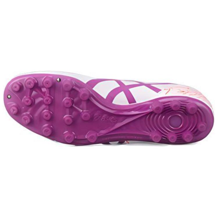 Asics Ds Light Series Comfortable Fit Ag (Rubber Short Studs) Kangaroo Leather Soccer Shoes Men Soccer Shoes White Purple 1103A032104