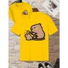 Kids Crewneck Short Sleeve T-Shirt, Big & Small Capybara Double Sided Print Fashion Casual Kids Summer Tops