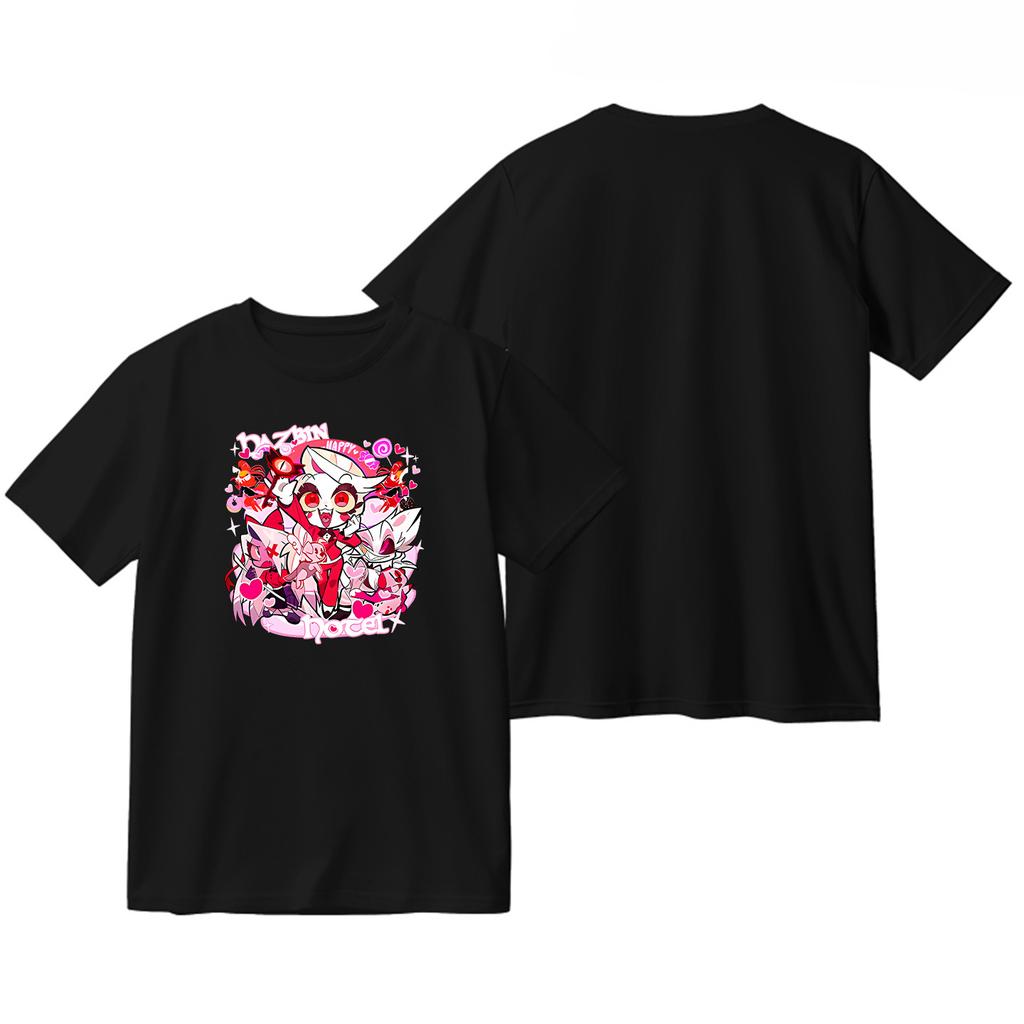 Fit Hazbin Hotel Graphic Cotton Tshirt Unisex Summer Short Sleeve Fashion Brand Tee Luxury Casual Vintage Tees