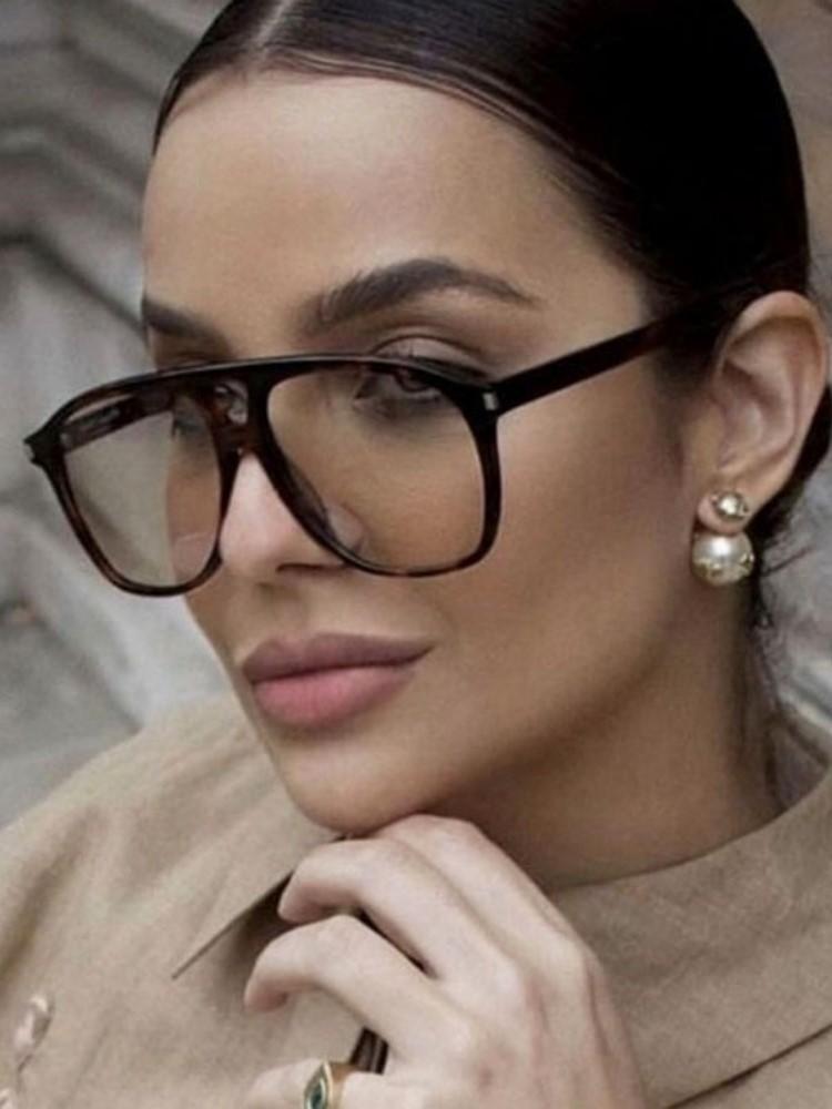 Vintage Double Beams Oversized Sunglasses Women Retro Brand Big Frame Rivet Sun Glasses Female Square Glasses