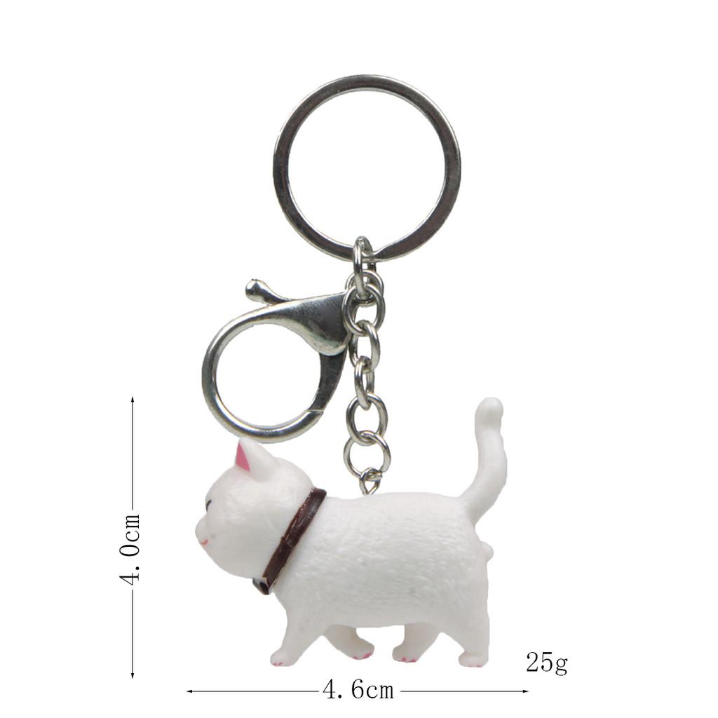 

Cat Keychain Pvc Cute Animal Charm For Gift And Decoration White Cat