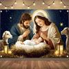 Frohe Weihnachten Banner - Polyester, Weihnachtsszene Design, Feiertags- und Neujahrsdekorationen, perfekte Hauswand, Weihnachten