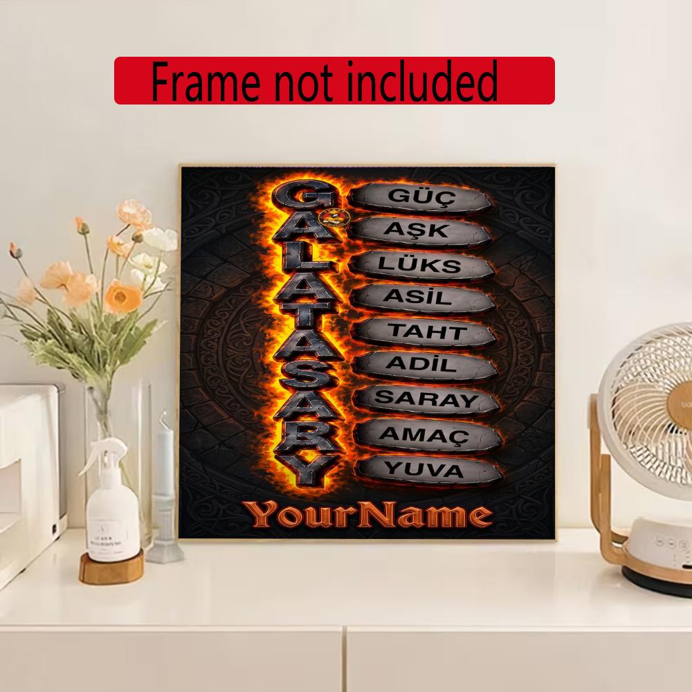 Galatasaray Customize Text Diamond Painting Round Diamond Mosaic Suitable For Beginners Diamond Painting Rhinestones Gift Frameless