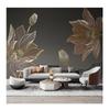 Mural Line Drawing Lotus Flowers Wallpaper Light Luxury 3D Relief Carving Mural Living Room Background Wall Paper