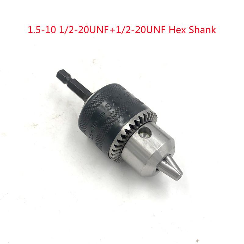 Adaptor cu tijă hexagonală 1/4" 6,35 mm la filet tată cu tijă hexagonală 1/2-20UNF cu șurub invers pentru mandrina de foraj