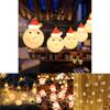Colorful Led Christmas String Lights With Santa Snowman Designs For Festive Holiday Decor