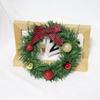 2pcs Exquisite Christmas Wreath Pendant Artificial Hanging Ornament Grid Bow Wreath  Balcony