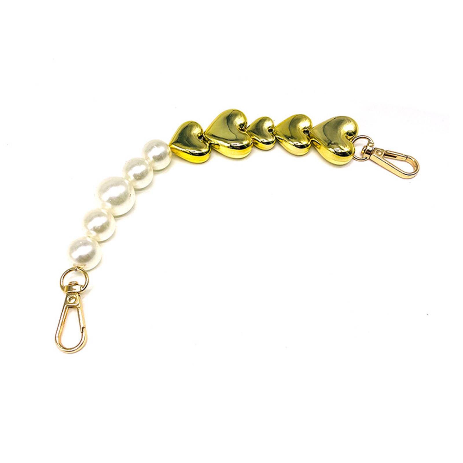 

10 дюймов Аксессуары-цепочки для сумок Цепочка из бусин Жемчужный ремешок для сумки DIY Женский кошелек Клатч Запасные ручки для женщин Девушек золотой