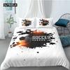 Soccer Duvet Cover Set Football Design Old Plaster Wall Destruction Punching Bedding Teens Queen Polyester Quilt