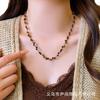 Maillard Tiger'S Eye Minimalist Beaded Necklace High-End Light Luxury Women'S Niche Jewelry