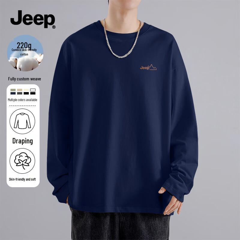 JEEP Men s Pure Cotton Long Sleeve T-Shirt 3XL