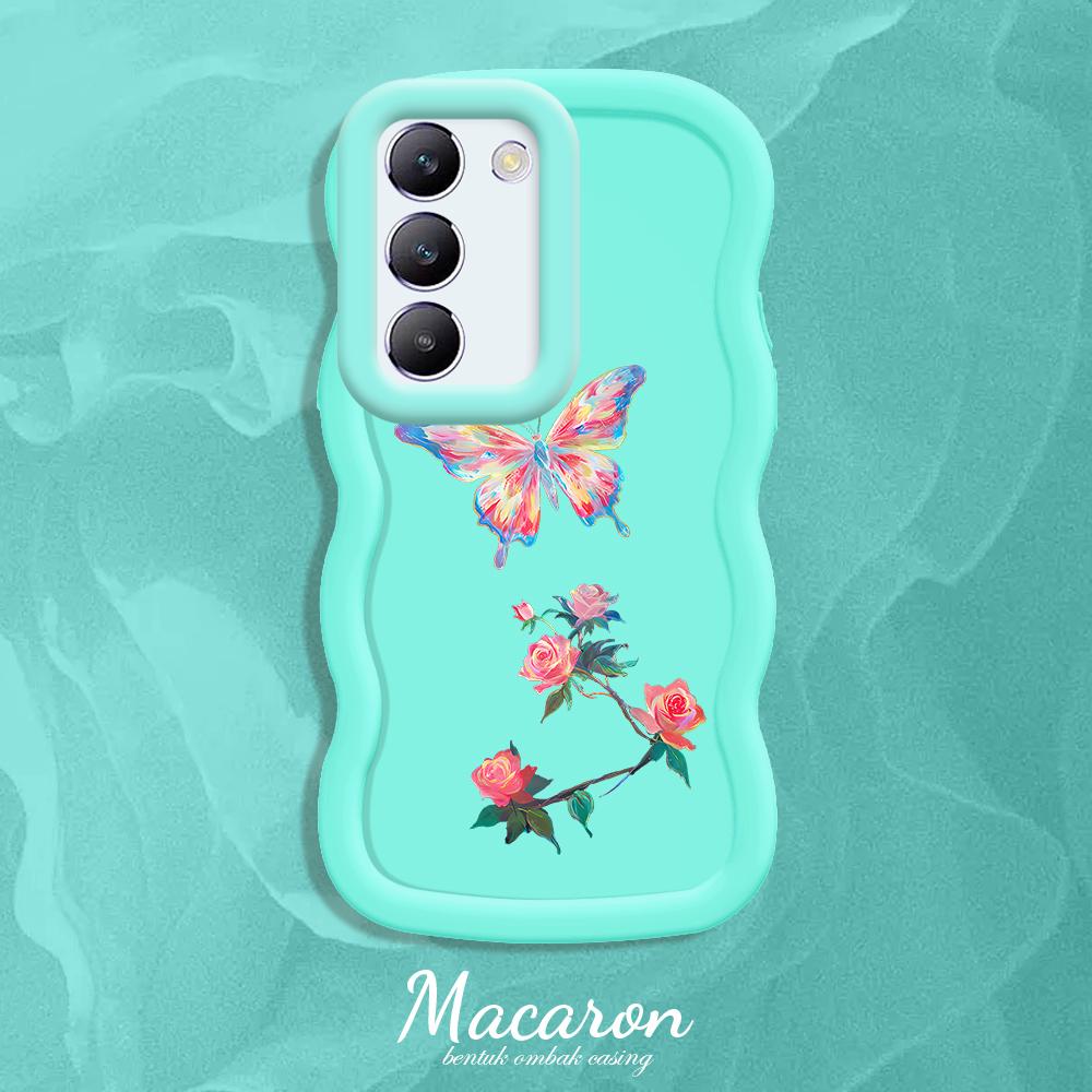 

Окрашенный узор Big Wave Edge Мягкий силиконовый материал Macaron чехол для телефона противоударный защитный резиновый чехол для OnePlus Vivo Motorola Moto OnePlus Nord 4 синий