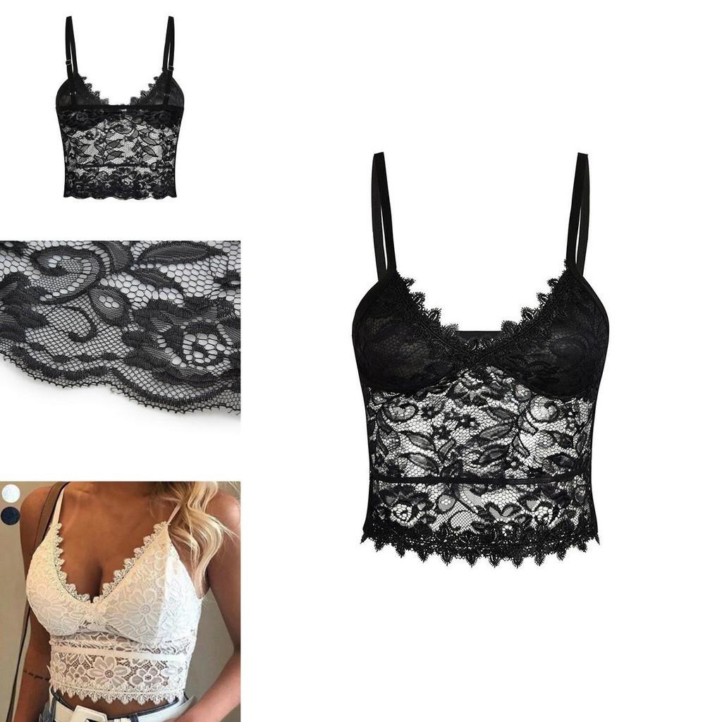 Elegant Lace Women's Bralette Cami Top With Sexy V-neck And Spaghetti Straps