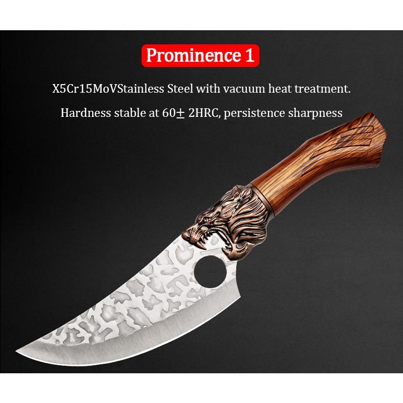 5pcs Hammer Tap Knife Set Household Kitchen Knife Stainless Steel Slicer Boning Knife Sharp Slaughter Knife with Fish Scissors