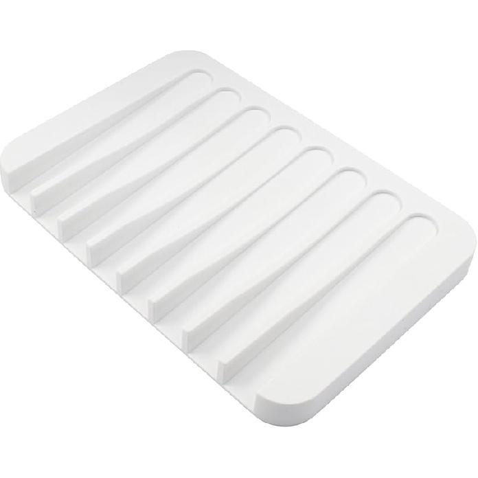 Self Draining Soap Holder Premium Silicone Soap Dish for Shower, Bathroom, Kitchen Waterfall Design Drains Water Efficiently, Extends Soap Life Easy