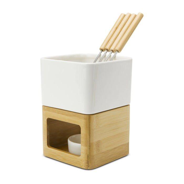 Service à fondue - rominox - rx2315 - céramique et bois - 6 pièces - design élégant