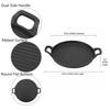 Ribbed Surface Grill Pan Round Flat Bottom Stovetop Griddle Practical Barbecue Pan  Barbecue Steak