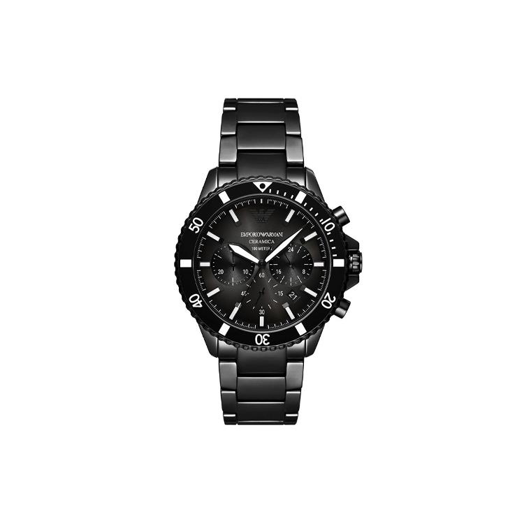 Emporio Armani Diver Chronograph 43mm AR70010-CLG Black Dial