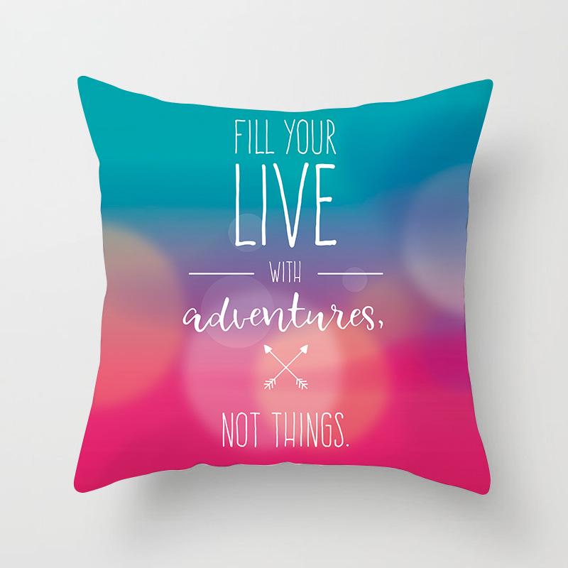 Modern Simple Pillow Letter Watercolor Print Pillow Cushion Cover Home Supplies