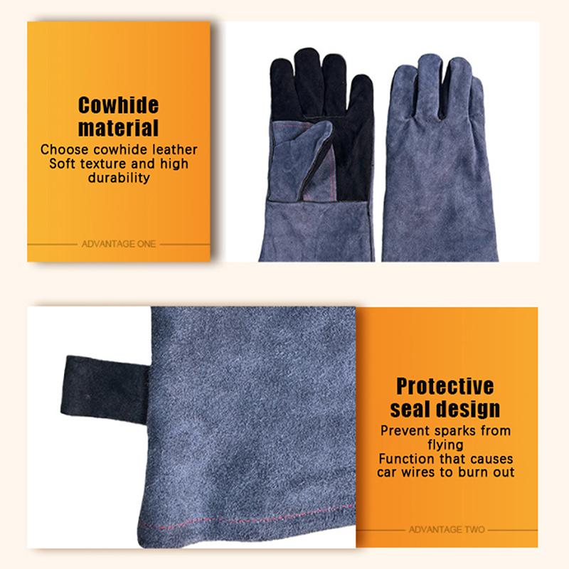 40Cm Long Welding Gloves Tig/Mig Welding Gloves Bbq Oven Glove Guantes Para Soldar Heat- Insulated Mittens