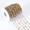 1M Stainless Steel Gold Color Chain Colorful Crystal Beads Chains for DIY Women Necklaces Bracelets Jewelry Making Accessories