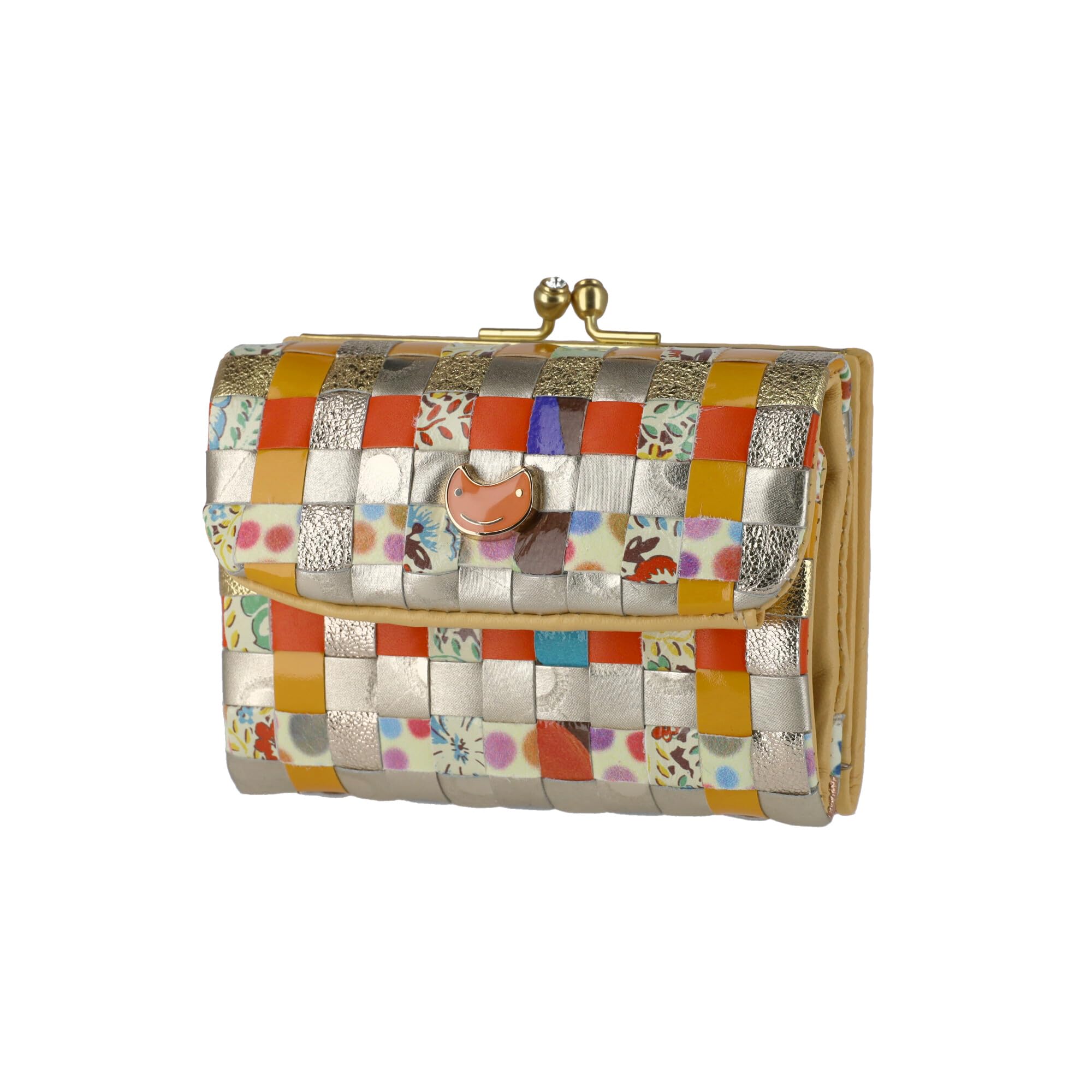 Tsumori Chisato Eponekomesh Застежка Тройной кошелек, Желтый, Маленький кошелек