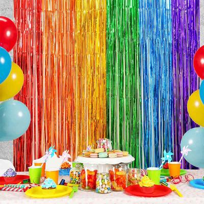 Backdrop Fornite Rain For Photo Zone Birthday Decoration Wedding Decor Christmas Tinsel Glitter Foil Backdrop Party Curtain