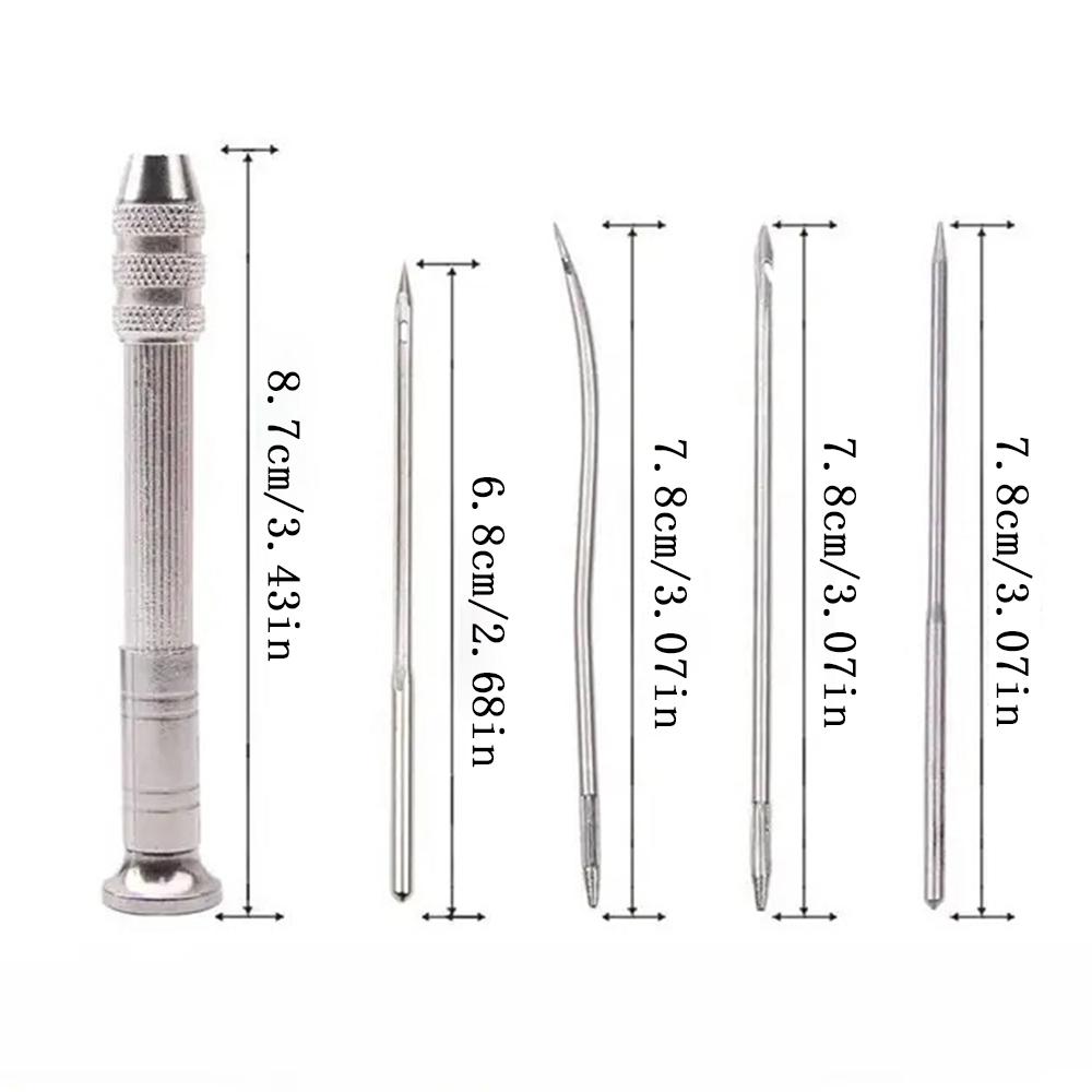

Leather Sewing Kit DIY Leather Sewing Awl Needle With Copper Handle/Stainless Steel Set Leather Canvas Tent Shoes Repairing Tool