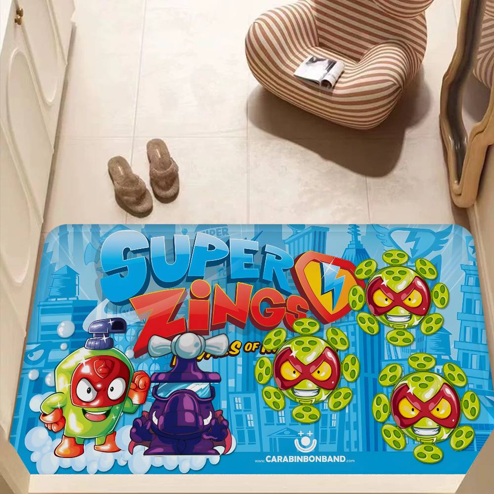 Cute Cartoon Super Zings Floor Mat INS Style Soft Bedroom Floor House Laundry Room Mat Anti-skid Household Carpets