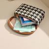 Mini Square Plaid Canvas Lipstick Makeup Bag Plaid Coin Wallet Large Capacity Storage Bag