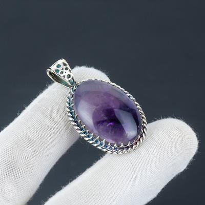 Amethyst Pendant, Amethyst Gemstone Handmade 925 Sterling Silver Jewelry Pendant For Women's Gifts, Amethyst Gemstone Jewelry For Her