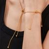 Non-Fading Round Bead Pull-Out Buckle Women'S Titanium Steel Plated 18K Gold Necklace Bracelet Anklet Jewelry