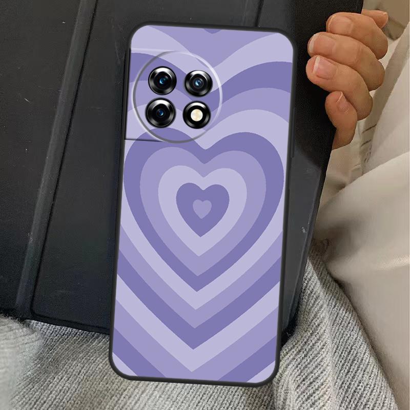 Purple Brown Pink Blue Heart Case For OnePlus 13R 12R 10R 13T 10T 8T 15 13 12 11 Nord CE 4 3 2 Lite N20 N30 Nord 5 Cover