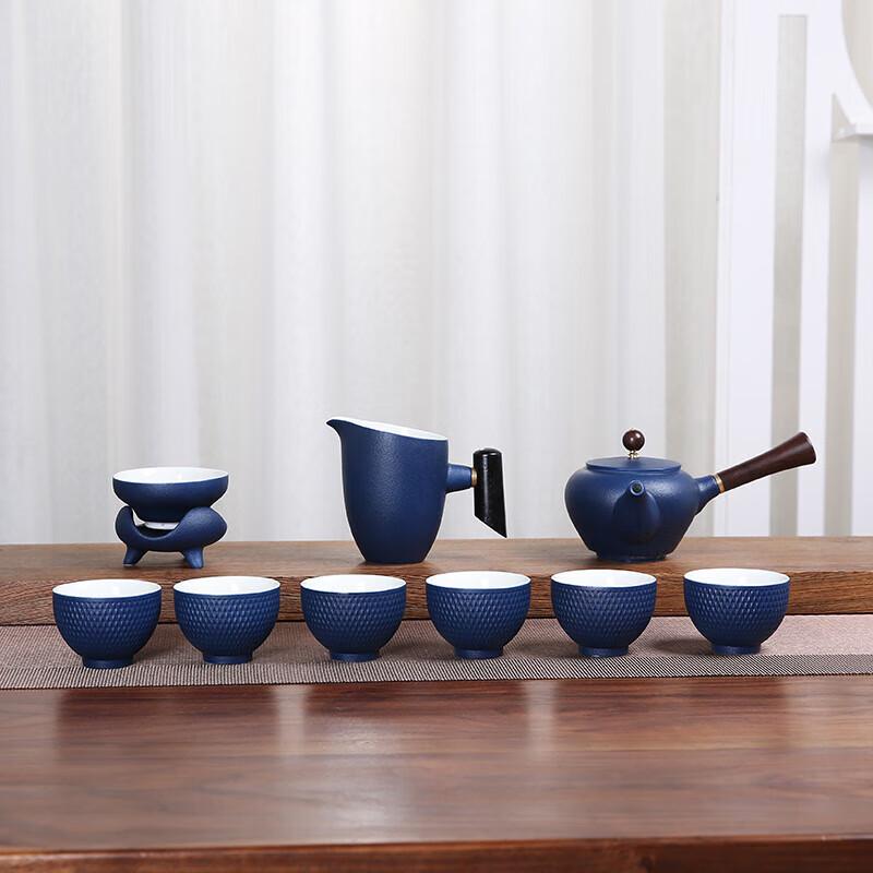 Chaxun Stone Glaze Black Pottery 10-Piece Tea Set