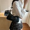 Vintage Textured Women Pu Shoulder Bags Simple Solid Color Ladies Underarm Bag Fashion Versatile Female Zipper Handbags Purse