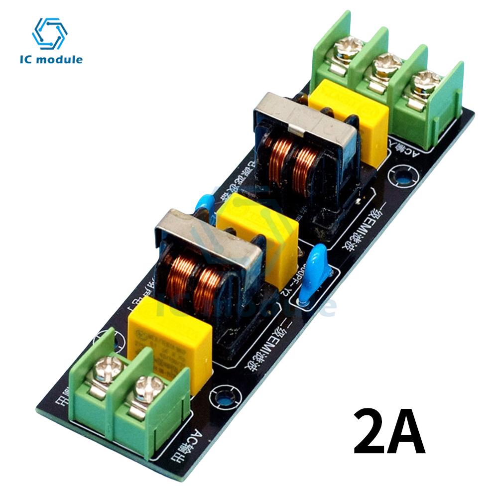 

Фільтрувальна плата живлення Фільтр живлення ЕМІ Високочастотний Двоступеневий Потужність Фільтр нижніх частот Плата 2А-18А DIY Аудіо