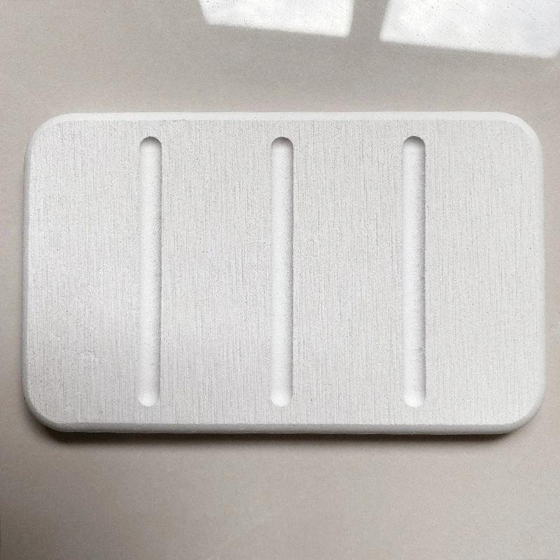Anti-Slip Diatom Mud Soap Dish Quick-Dry Absorbent Rectangular for Bathroom Countertop Sink Toilet Soap Holder Pad Mat Supplies