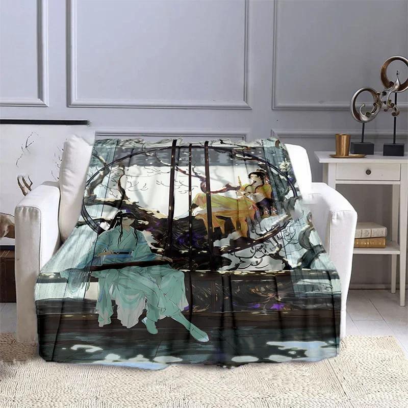 Maßgefertigte Mo Dao Zu Shi Anime-Decke, Flanell-Familiendecke, Cartoon-Mikrofaser-Plüschflanell-Überwurfdecke für Bett, Sofa und Bettwäsche