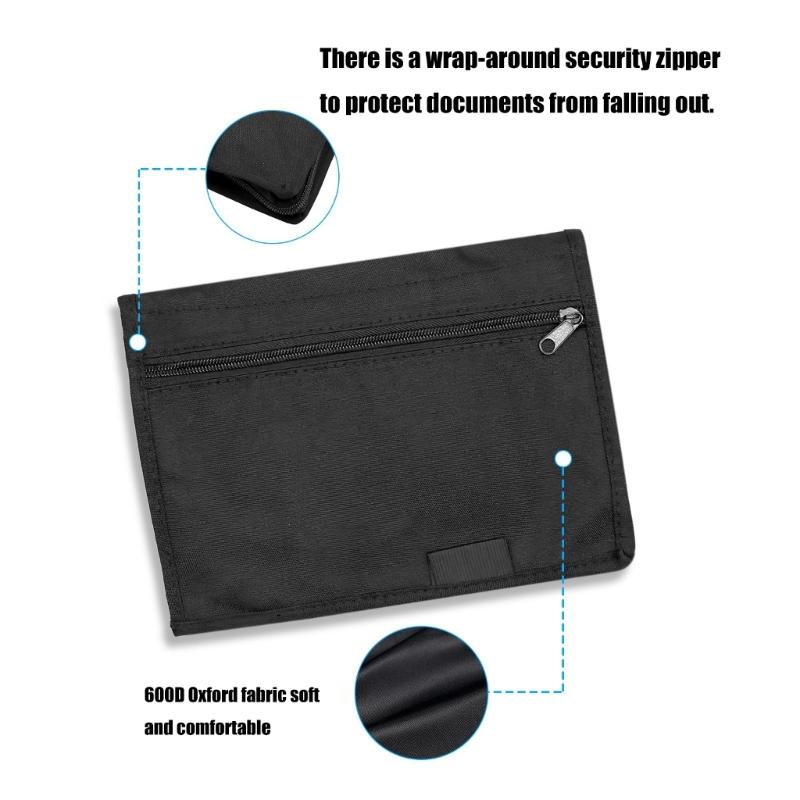Porte-documents de voiture à compartiments multiples Sac de rangement Oxford imperméable pour manuels, cartes d'assurance et papiers