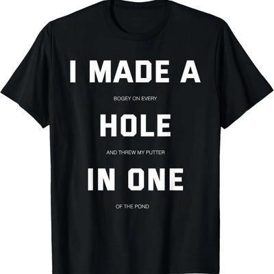 Udělal jsem díru do jednoho zábavného golfového trička