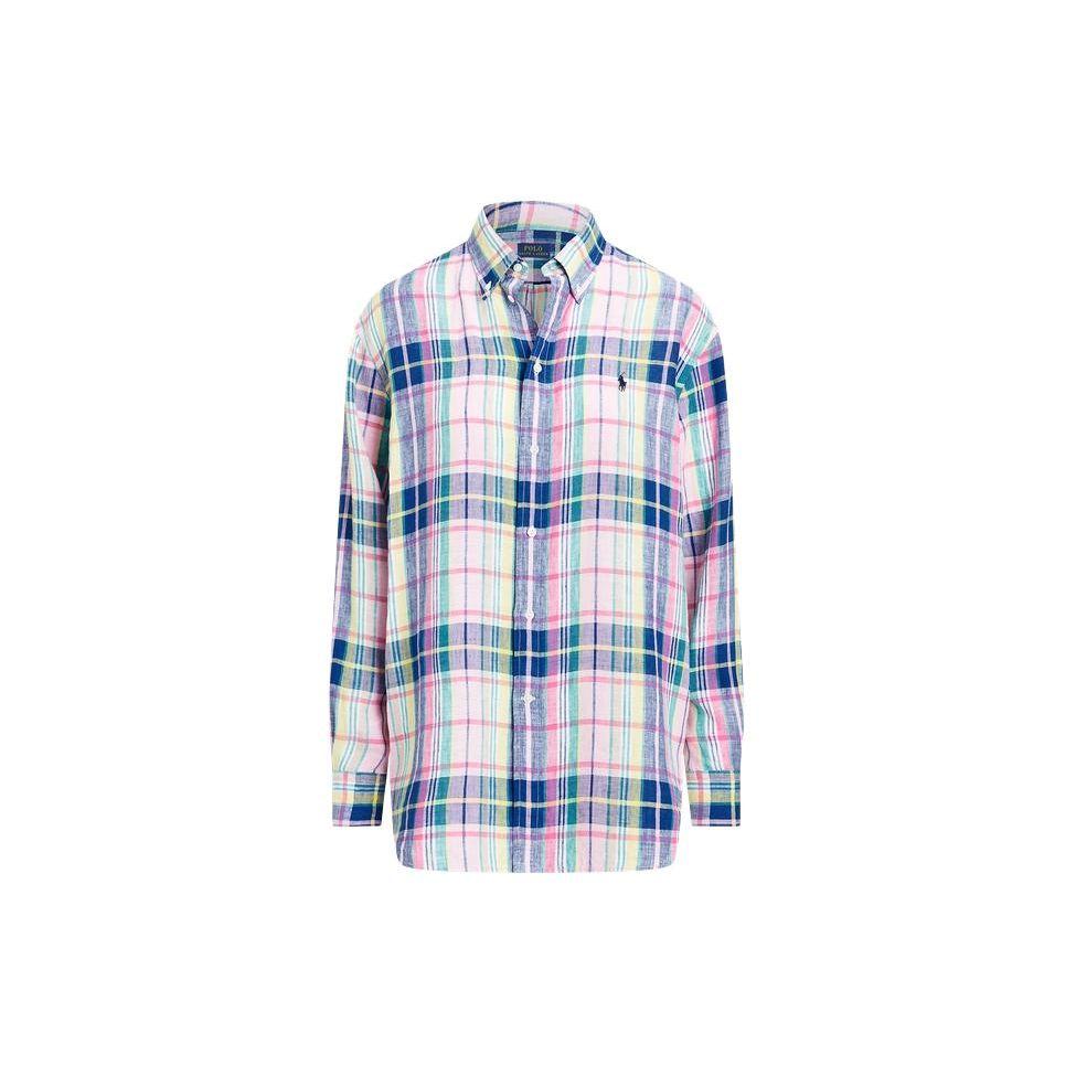 Polo Ralph Lauren SS24 Plaid Point Collar Single-Breasted Loose Long Sleeve Shirt Women shirts Multicolor WMPOSHTNDO20508-650