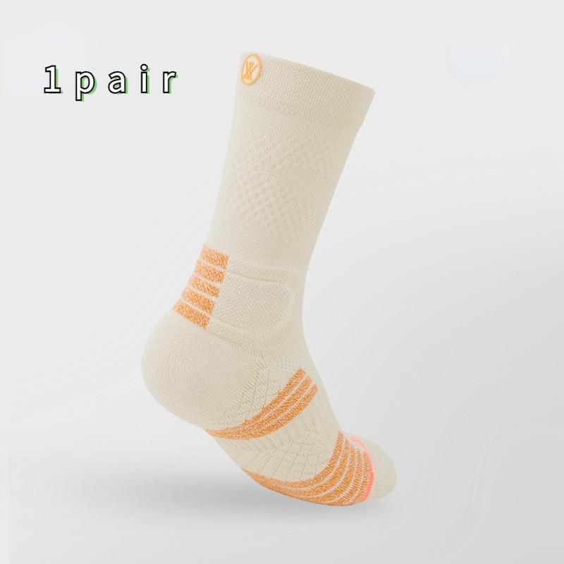Size 35-39 Women's Mid Length Tennis Socks Towel Bottom Breathable and Odor Proof Sports Socks