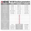 New Multifunctional ANENG M108 Digital Multimeter Profesional 4000 Counts Mini Auto AC/DC Voltage Meter Resistance Capacitance Electrical Tester Tools