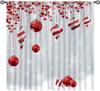 Kids Christmas Nutcracker Curtain Soldier Model Merry Xmas Window Treatments For Bedroom Living Room Snowflakes Winter Reddrapes