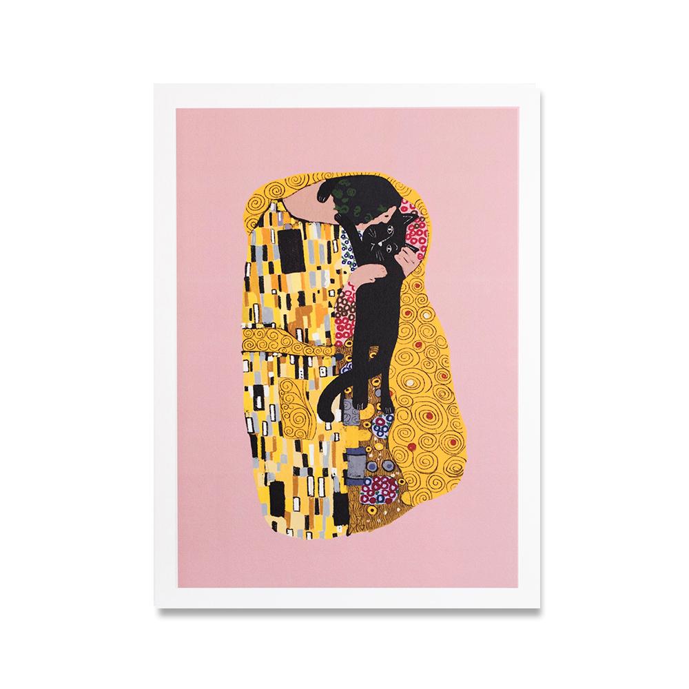 Klasyczny Artysta Klimt Kot Pocałunek Obraz na Płótnie Druk Plakat Sztuka Abstrakcyjna Zdjęcia Picatso Dama do Salonu Dekoracja Domu Bez Ramy