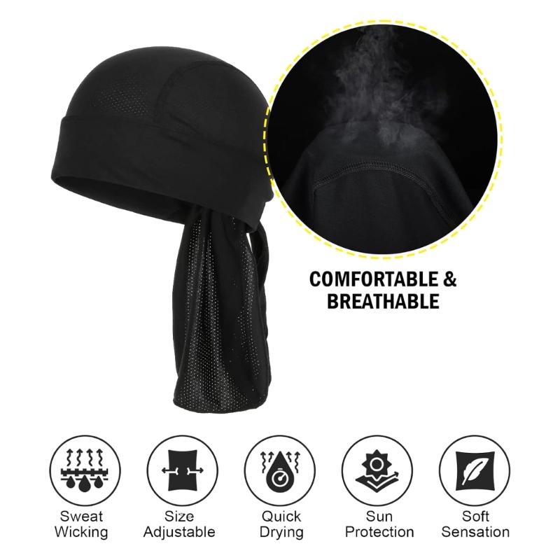 Elastic Sports Headwear With Sweat Barrier Sweatproof Sun Protecting Headscarf