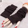 Women's Knitted Solid Fingerless Gloves Soft Warm Autumn Wrist Arm Long Mittens