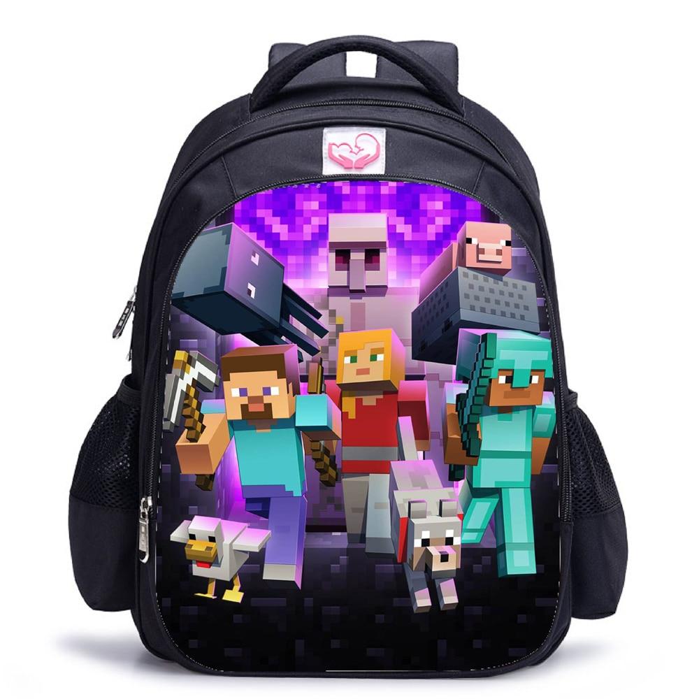 Minecraft Kids Backpack Waterproof Nylon 29 X 14 X 39 Cm Multicolor Character School Bag