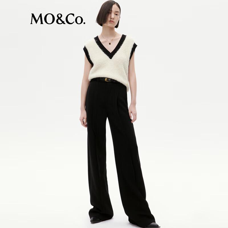 

MO&Co. Зимние брюки из ацетатной смеси с высокой талией и широкими штанинами с поясом XS 155